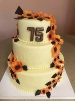 Třípatrový dort s květy č. F13