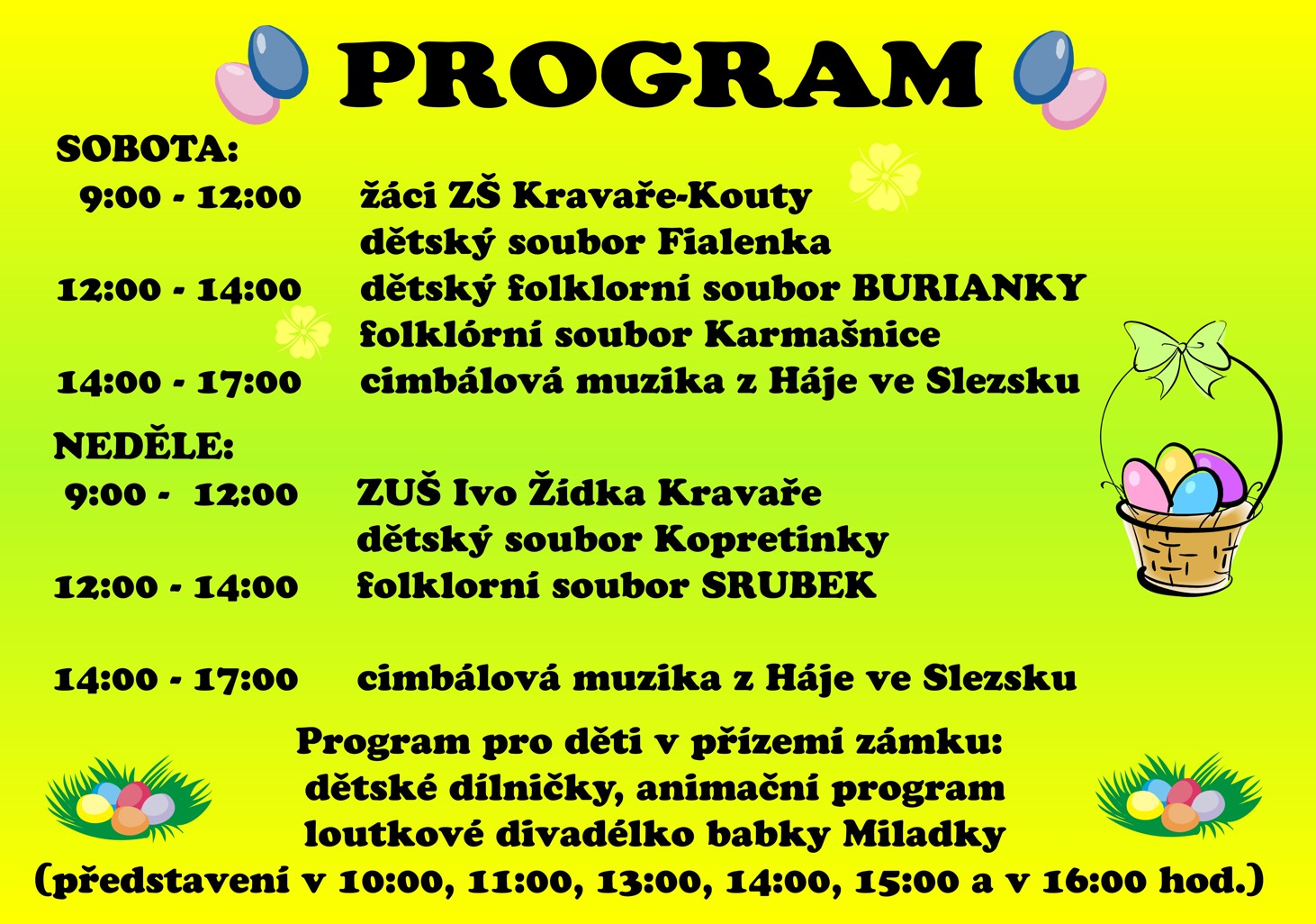 Velikonoce na zámku 2016 - program